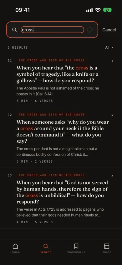 Search with results, Orthodox theme